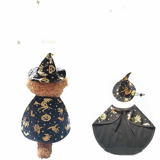 Pet Halloween Printed Wizard Cloak Set | Luxury Home Accessories | Heulog Glow