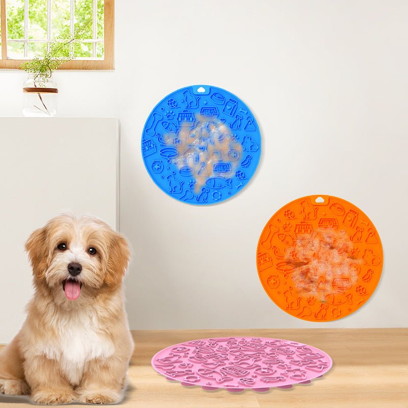 Pet Licking Mat Round Silica Gel Sucker | Luxury Home Accessories | Heulog Glow