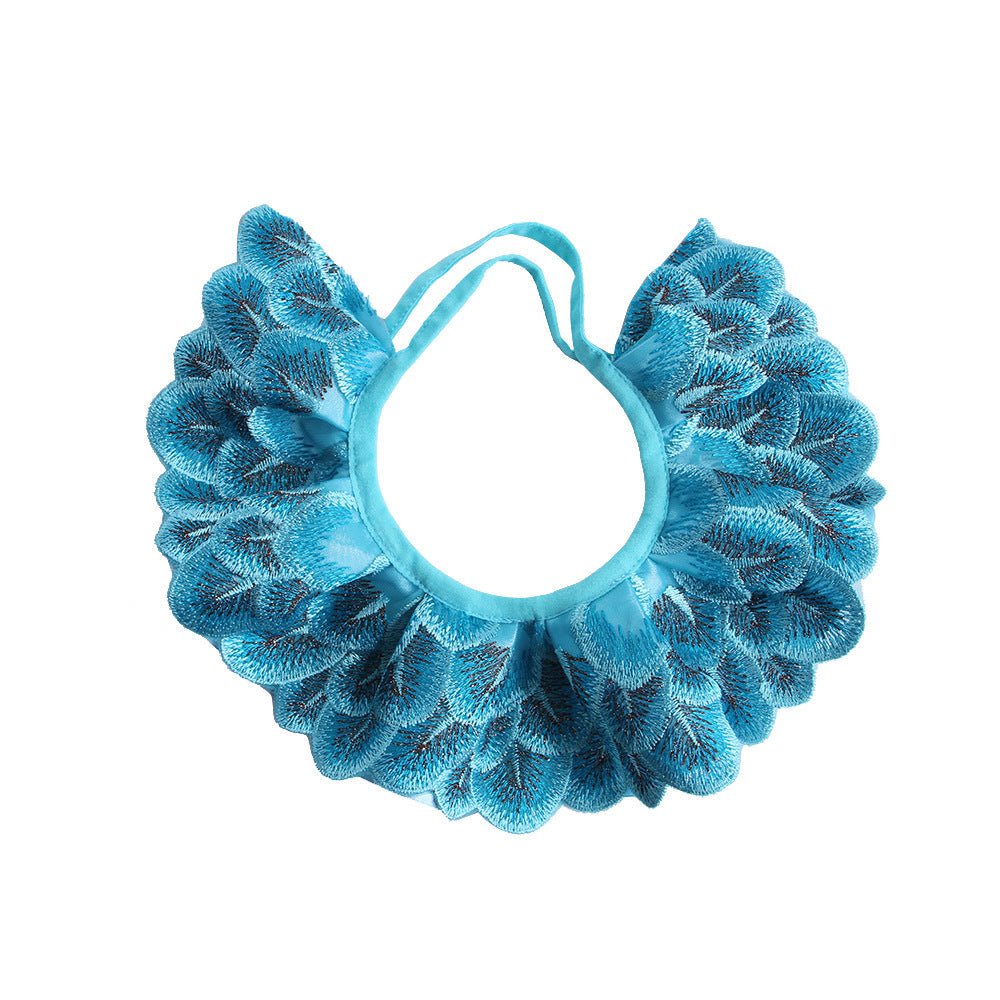 Pet Peacock Feather Lace Embroidered Lace Scarf | Luxury Home Accessories | Heulog Glow