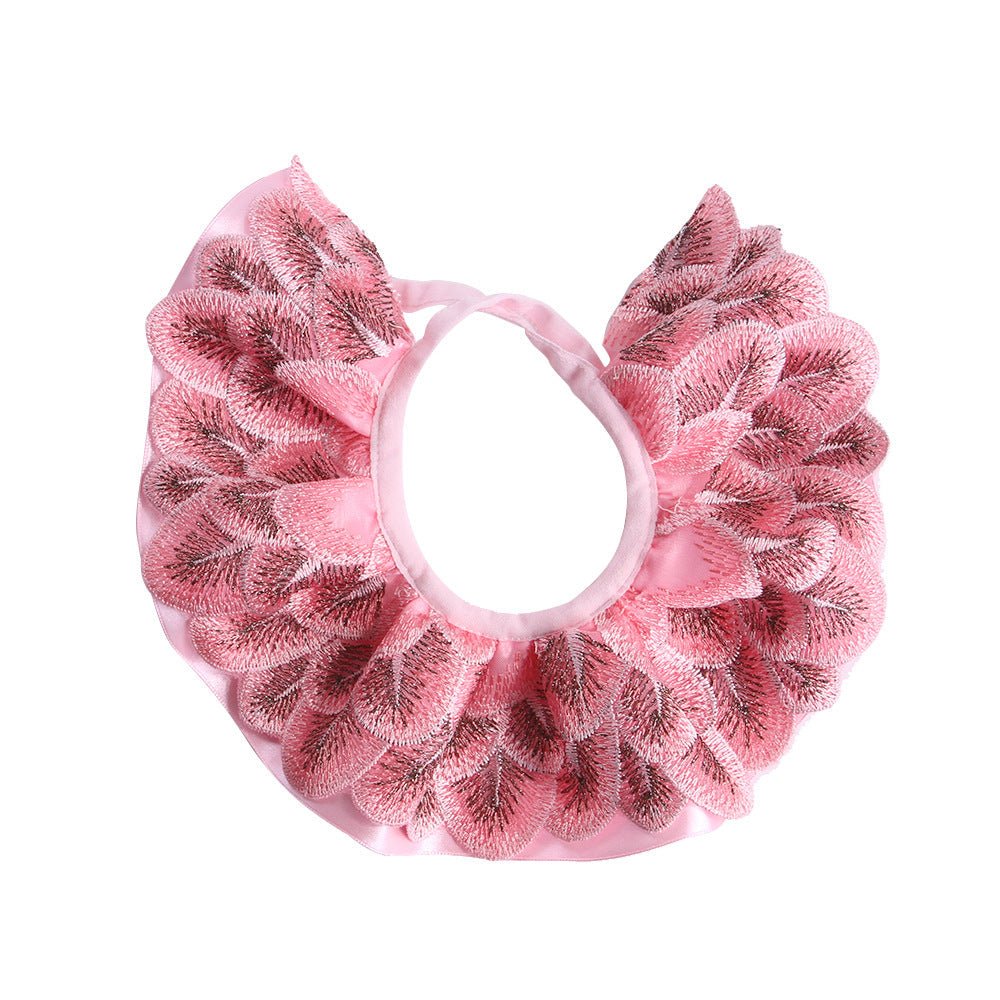Pet Peacock Feather Lace Embroidered Lace Scarf | Luxury Home Accessories | Heulog Glow