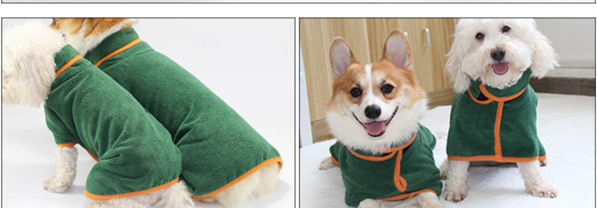Pet Puppy Clothes Bathing Robe Neck Pet Clothes Tucked Waist Dog Shirts | Luxury Home Accessories | Heulog Glow