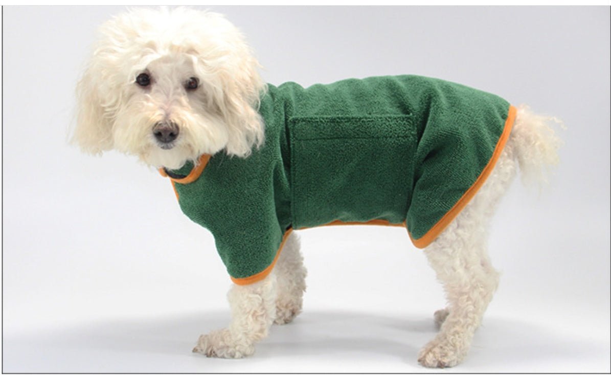 Pet Puppy Clothes Bathing Robe Neck Pet Clothes Tucked Waist Dog Shirts | Luxury Home Accessories | Heulog Glow
