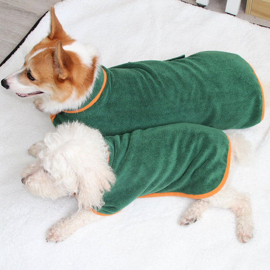 Pet Puppy Clothes Bathing Robe Neck Pet Clothes Tucked Waist Dog Shirts | Luxury Home Accessories | Heulog Glow