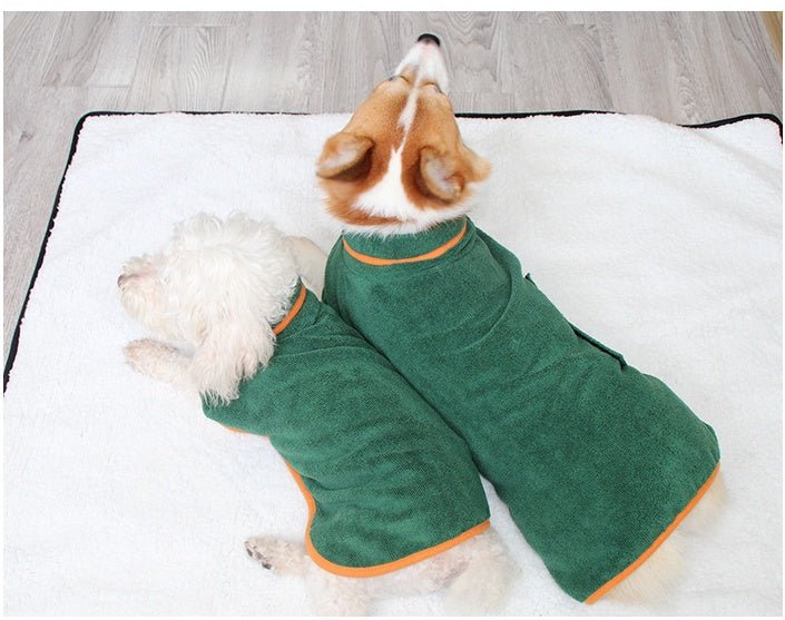 Pet Puppy Clothes Bathing Robe Neck Pet Clothes Tucked Waist Dog Shirts | Luxury Home Accessories | Heulog Glow