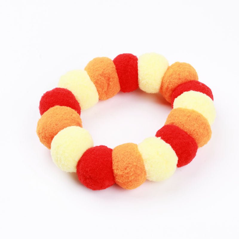 Pet Rainbow Candy Color Net Red Collar Collar Fur Ball Necklace Jewelry | Luxury Home Accessories | Heulog Glow