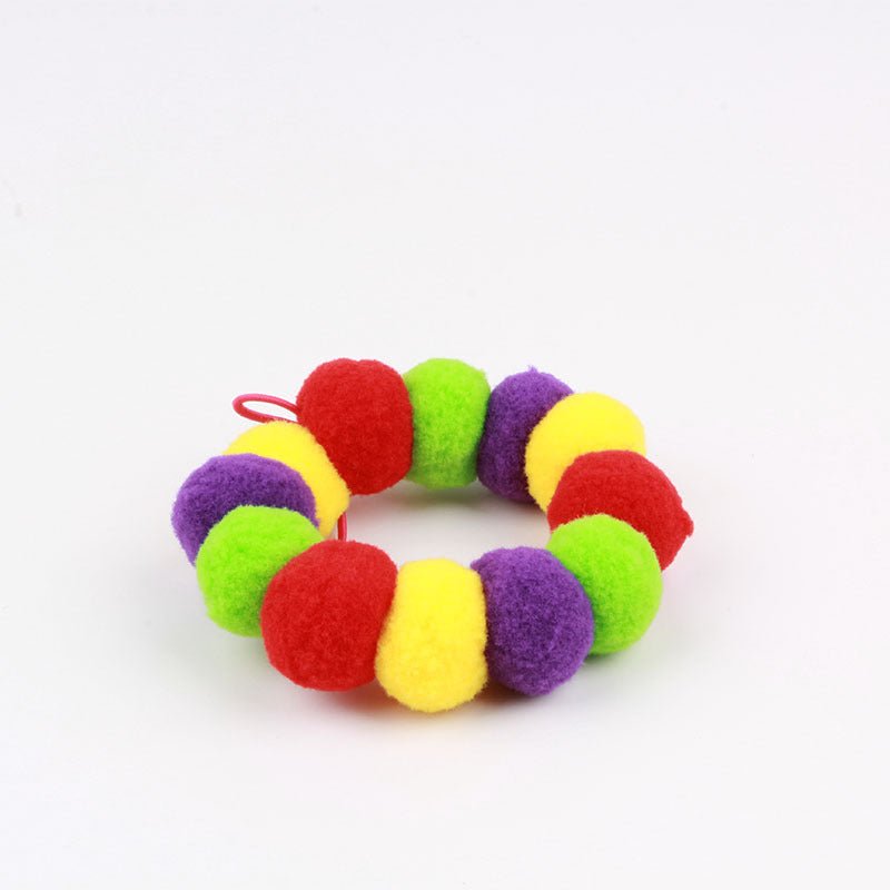 Pet Rainbow Candy Color Net Red Collar Collar Fur Ball Necklace Jewelry | Luxury Home Accessories | Heulog Glow