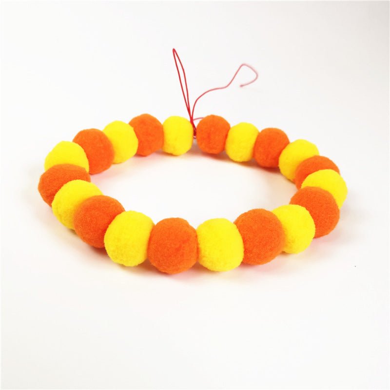 Pet Rainbow Candy Color Net Red Collar Collar Fur Ball Necklace Jewelry | Luxury Home Accessories | Heulog Glow