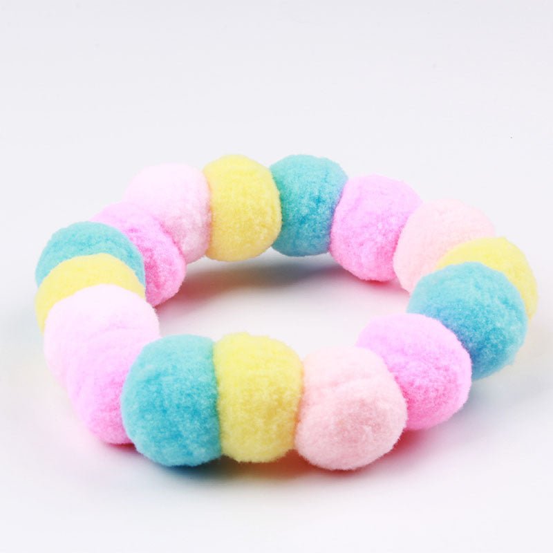 Pet Rainbow Candy Color Net Red Collar Collar Fur Ball Necklace Jewelry | Luxury Home Accessories | Heulog Glow