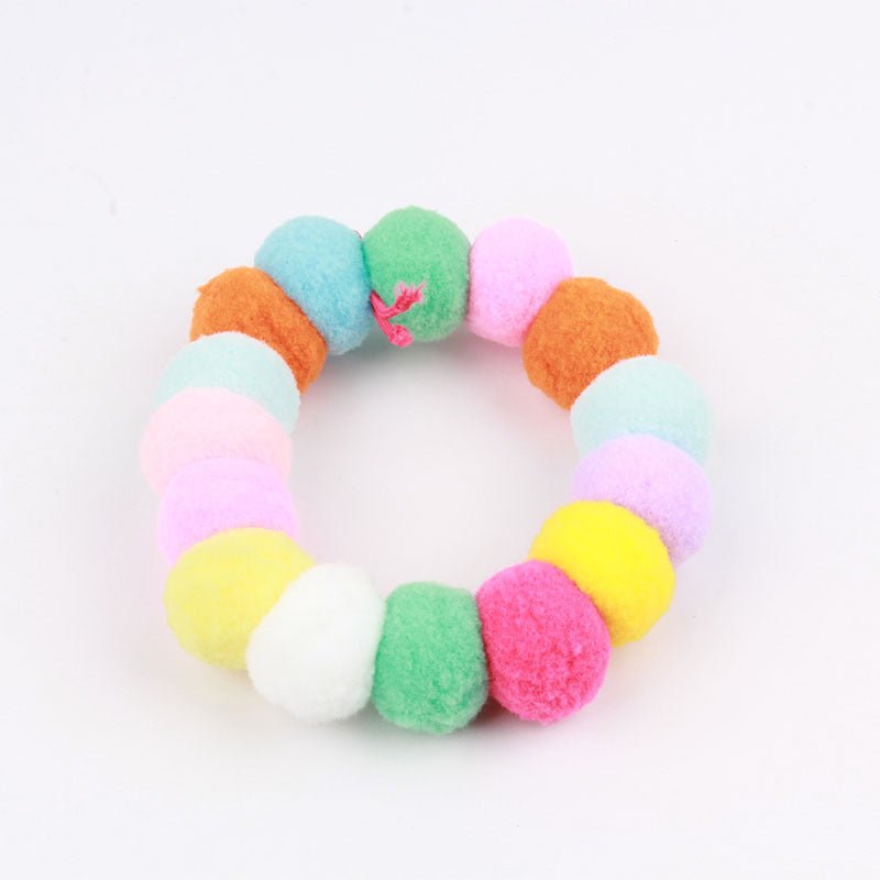 Pet Rainbow Candy Color Net Red Collar Collar Fur Ball Necklace Jewelry | Luxury Home Accessories | Heulog Glow