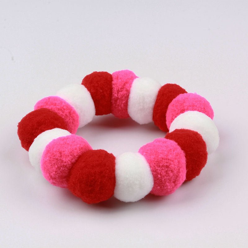 Pet Rainbow Candy Color Net Red Collar Collar Fur Ball Necklace Jewelry | Luxury Home Accessories | Heulog Glow