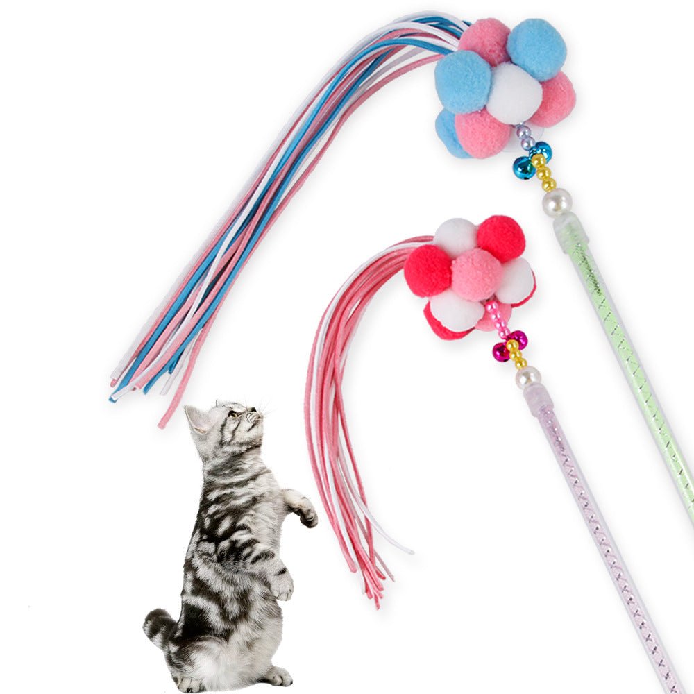 Pet Toys Korean Fur Ball Candy Color Cat Tease Interactive Toy Cat Supplies Cat Tease Stick | Luxury Home Accessories | Heulog Glow