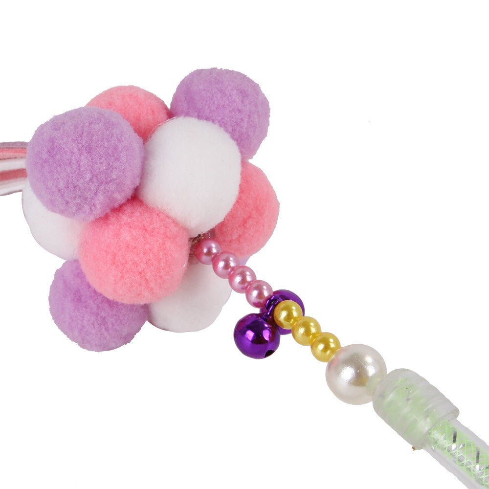 Pet Toys Korean Fur Ball Candy Color Cat Tease Interactive Toy Cat Supplies Cat Tease Stick | Luxury Home Accessories | Heulog Glow