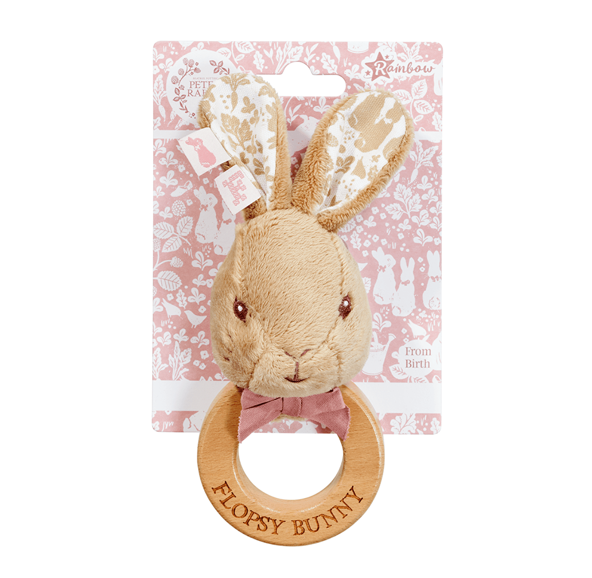 Peter Rabbit Flopsy Wooden Ring Rattle | Luxury Home Accessories | Heulog Glow
