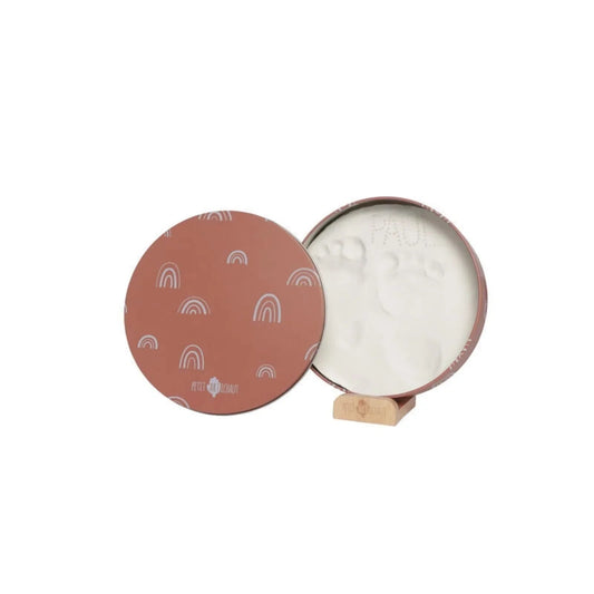 Petit Artichaut Baby Hand & Foot Imprints Round Box - Rainbow Terracotta | Luxury Home Accessories | Heulog Glow