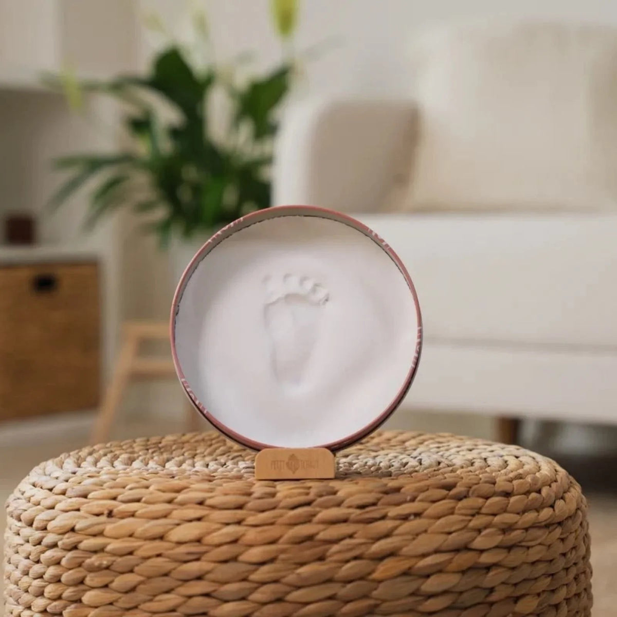 Petit Artichaut Baby Hand & Foot Imprints Round Box - Rainbow Terracotta | Luxury Home Accessories | Heulog Glow