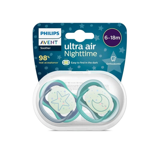 Philips Avent Ultra Air Night Soother 6-18 months Pack of 2 | Luxury Home Accessories | Heulog Glow