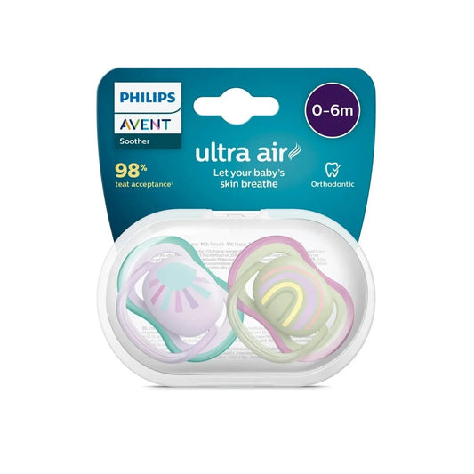 Philips Avent Ultra Air Soother 0-6 months Pack of 2 | Luxury Home Accessories | Heulog Glow