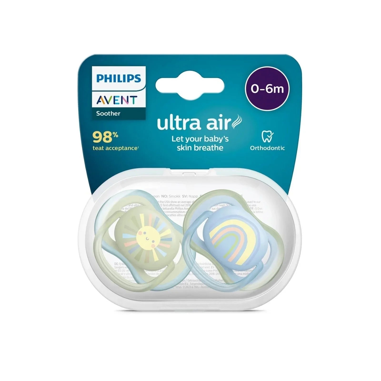 Philips Avent Ultra Air Soother 0-6 months Pack of 2 | Luxury Home Accessories | Heulog Glow