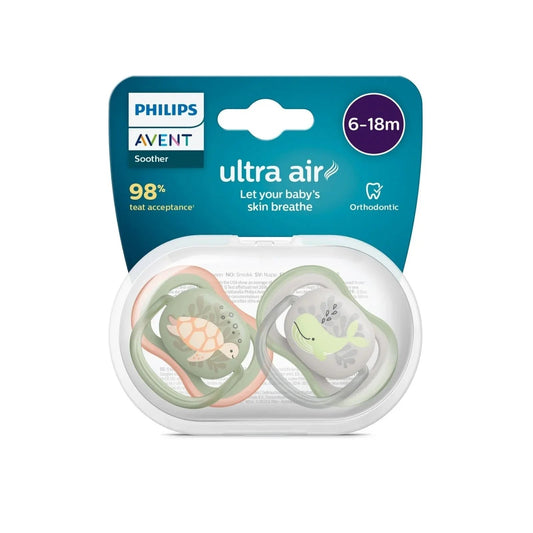 Philips Avent Ultra Air Soother 6-18 months Pack of 2 | Luxury Home Accessories | Heulog Glow