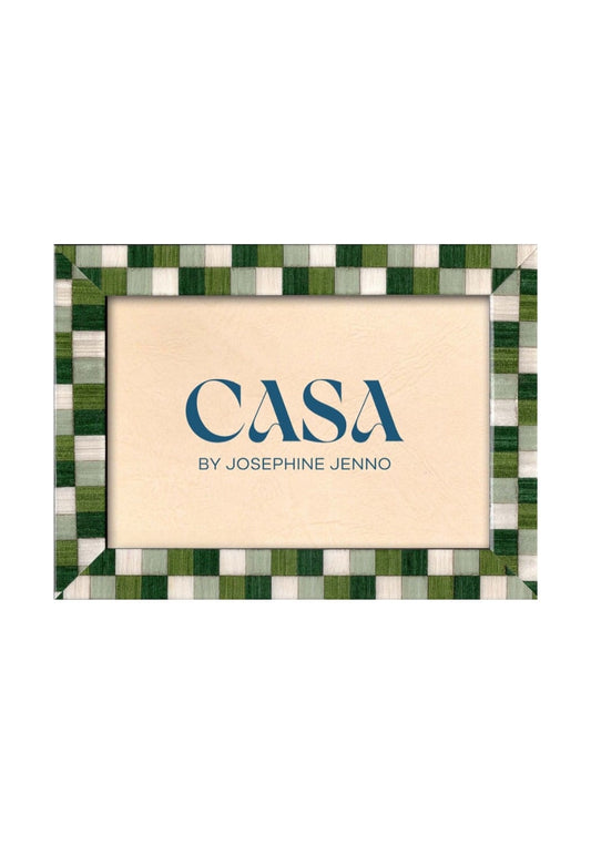 Fresh Green Checkered Frame 7x5"