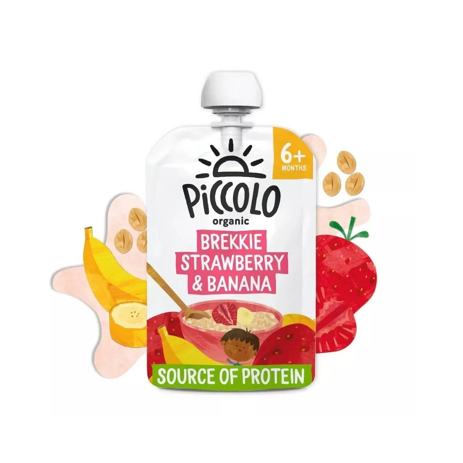 Piccolo Organic Brekkie Strawberry & Banana 6+ months 100g | Luxury Home Accessories | Heulog Glow