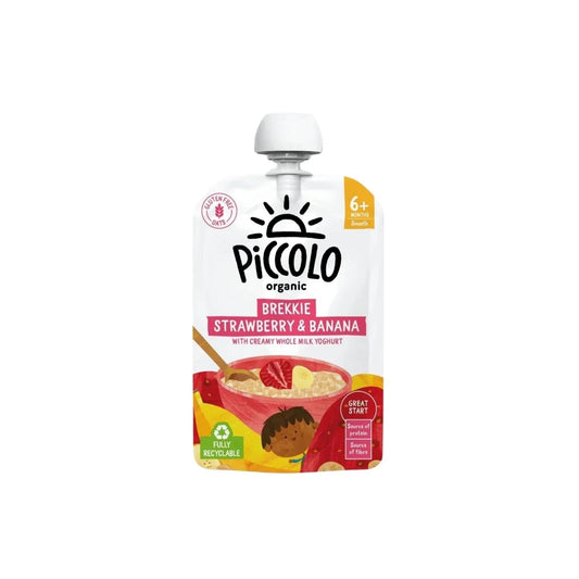 Piccolo Organic Brekkie Strawberry & Banana 6+ months 100g | Luxury Home Accessories | Heulog Glow