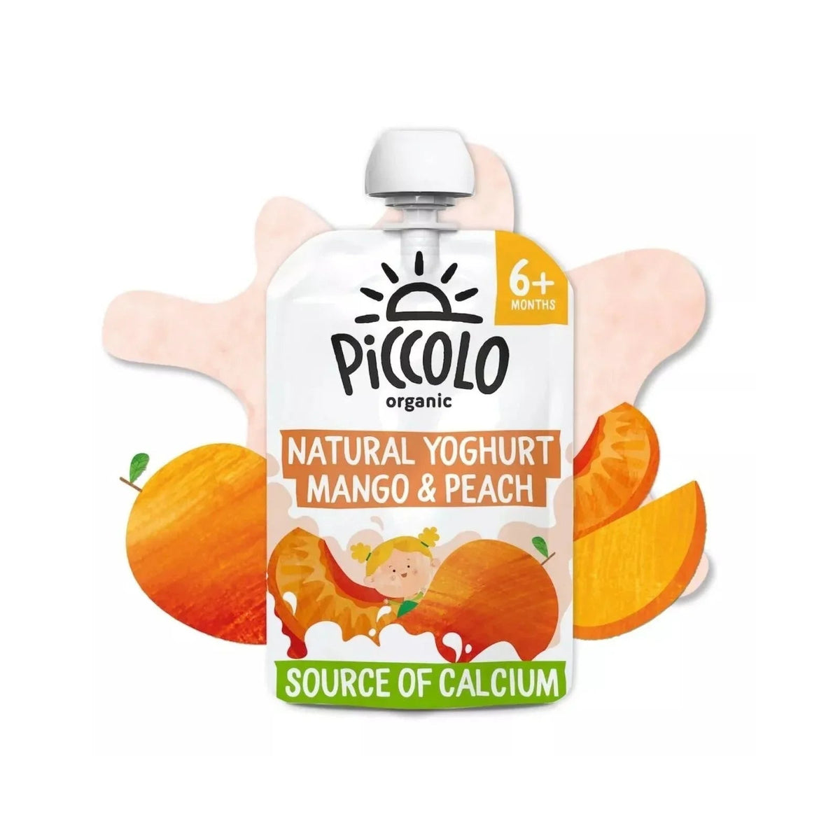 Piccolo Organic Natural Yoghurt Mango & Peach 6+ months 100g | Luxury Home Accessories | Heulog Glow