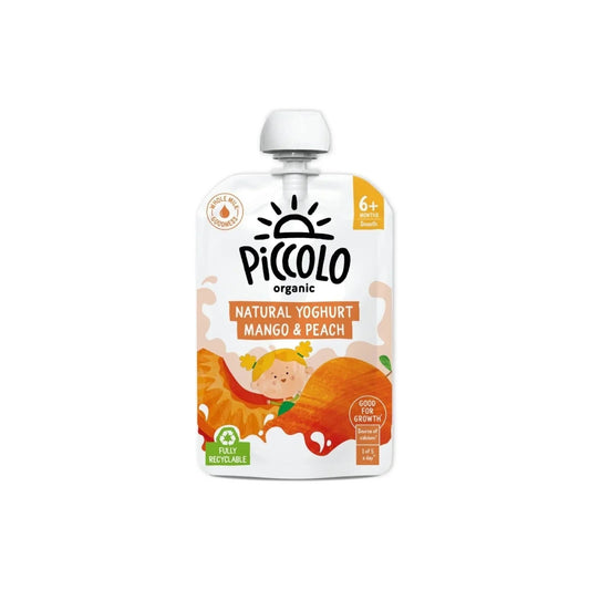 Piccolo Organic Natural Yoghurt Mango & Peach 6+ months 100g | Luxury Home Accessories | Heulog Glow