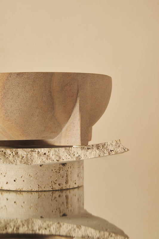 Pietra Rainbow Sandstone Pedestal Bowl | Luxury Home Accessories | Heulog Glow