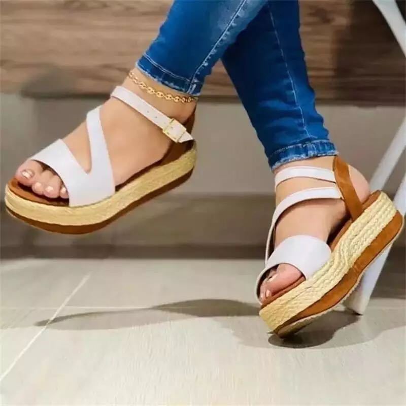 Platform Sandals Hollow Buckle Women's Shoes | Luxury Home Accessories | Heulog Glow