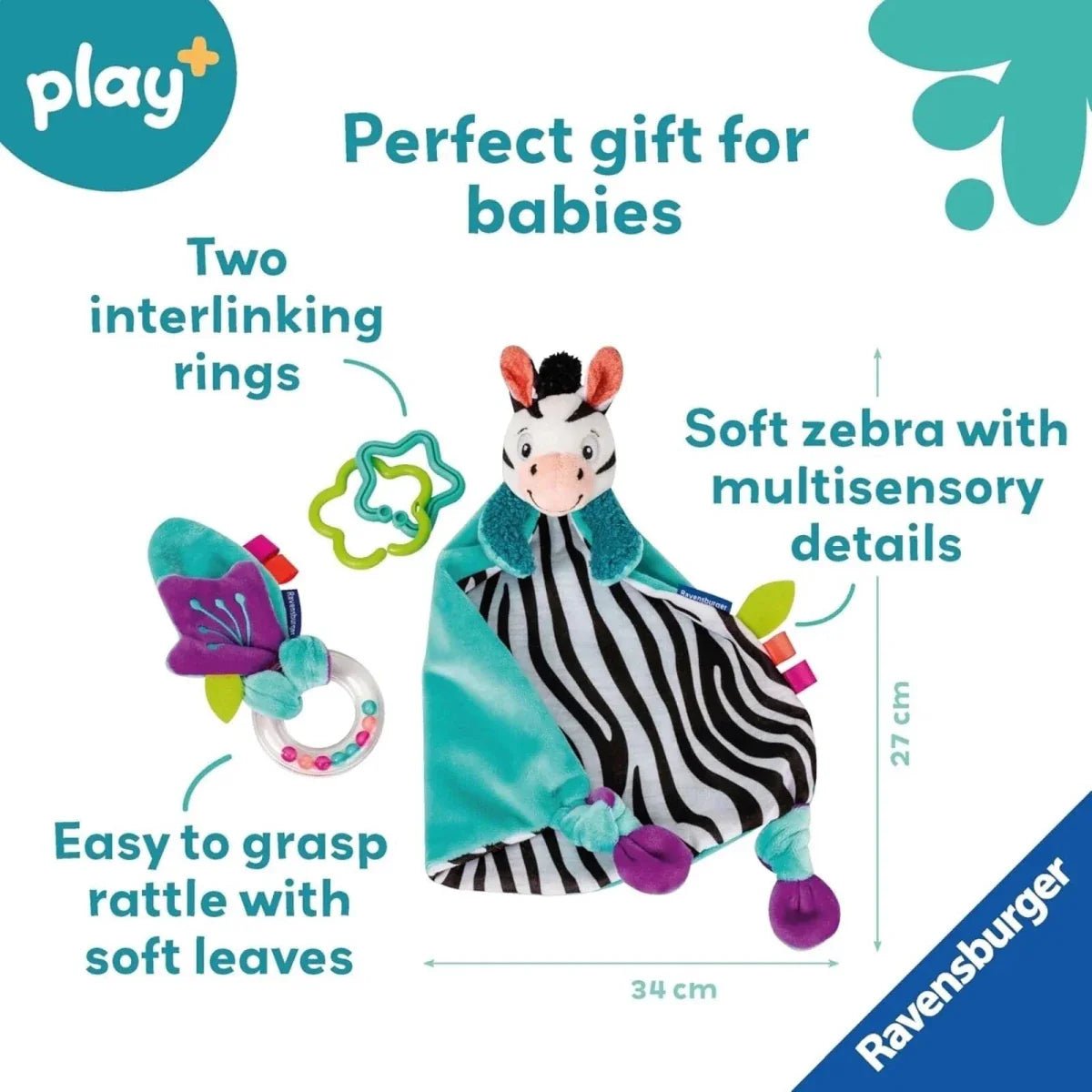 Play+ My First Snuggle Friend - Zebra | Luxury Home Accessories | Heulog Glow
