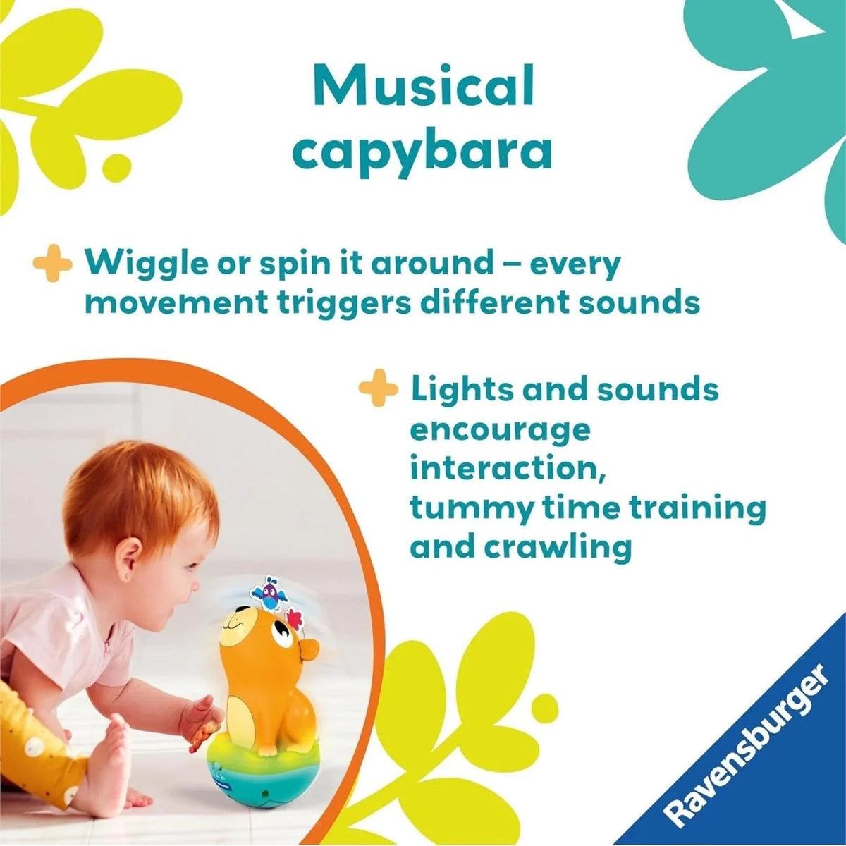 Play+ Push & Listen Roly Poly Capybara | Luxury Home Accessories | Heulog Glow