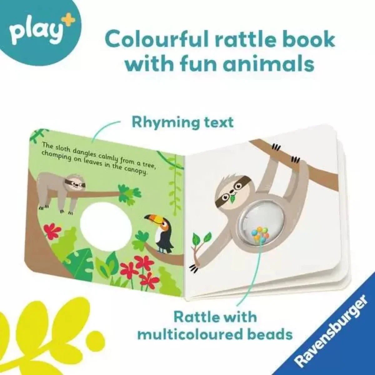 Play+ Ready Steady Shake Rattle Book - First Animals | Luxury Home Accessories | Heulog Glow