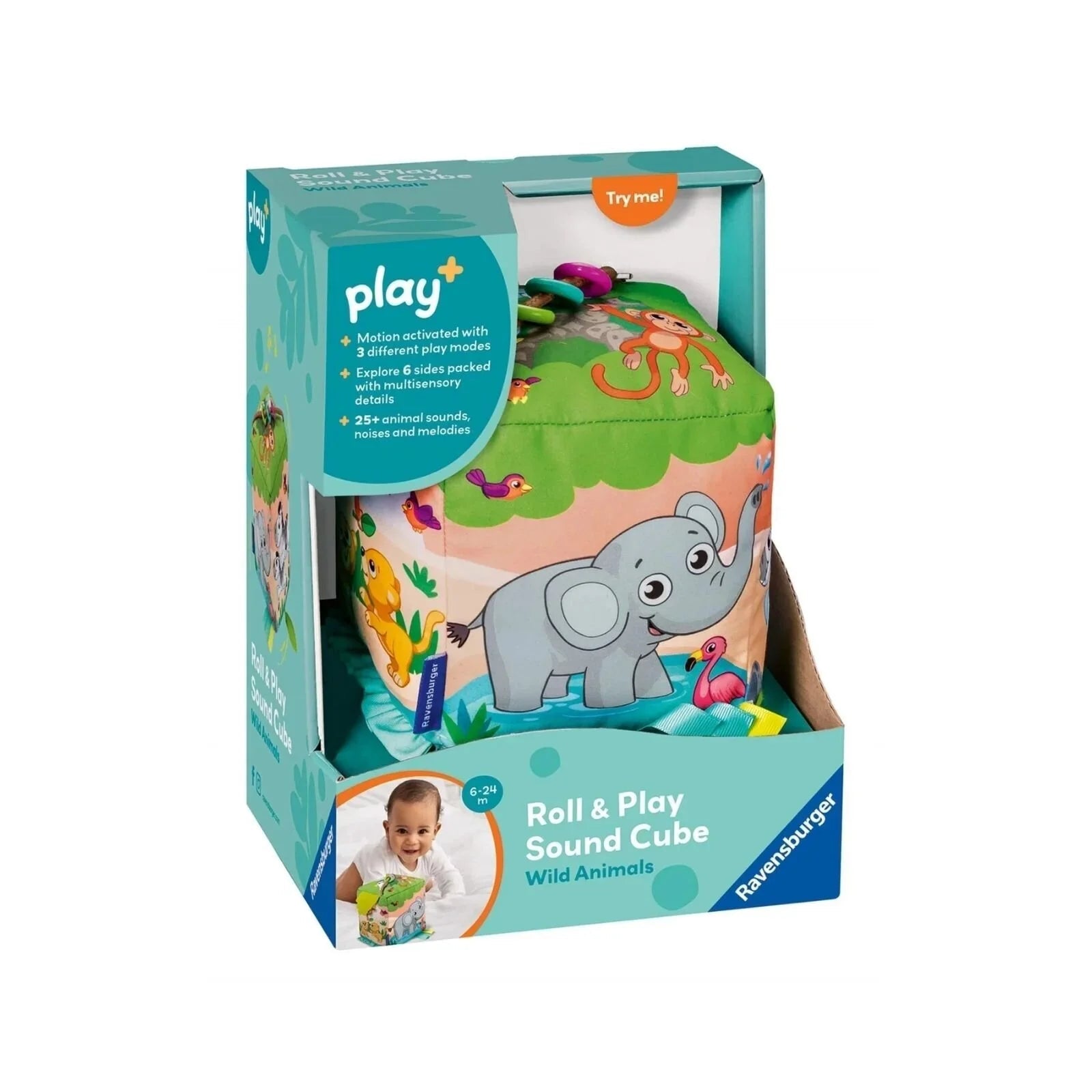 Play+ Roll & Play Sound Cube Wild Animals | Luxury Home Accessories | Heulog Glow