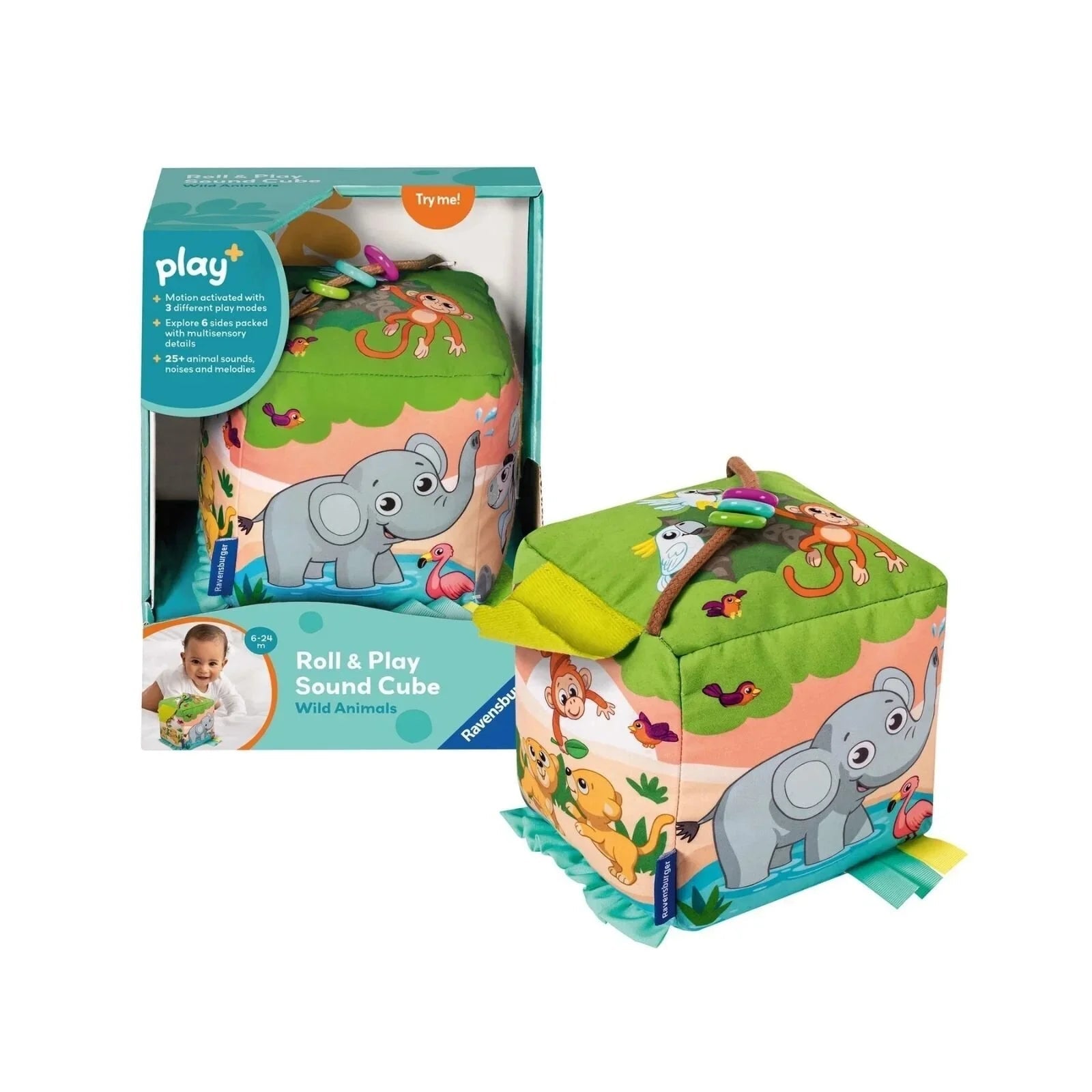 Play+ Roll & Play Sound Cube Wild Animals | Luxury Home Accessories | Heulog Glow