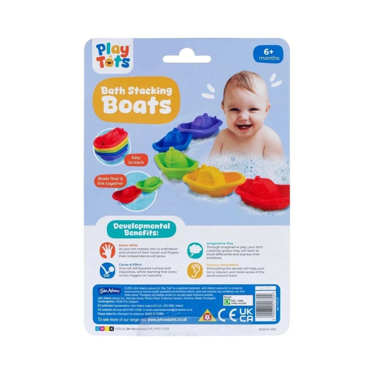 Play Tots Bath Stacking Boats | Luxury Home Accessories | Heulog Glow