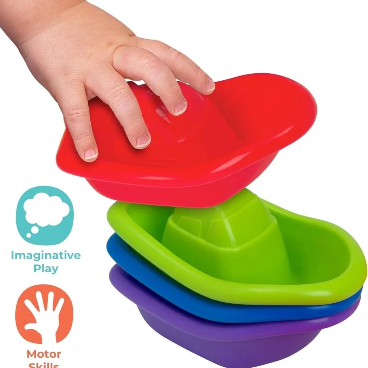 Play Tots Bath Stacking Boats | Luxury Home Accessories | Heulog Glow