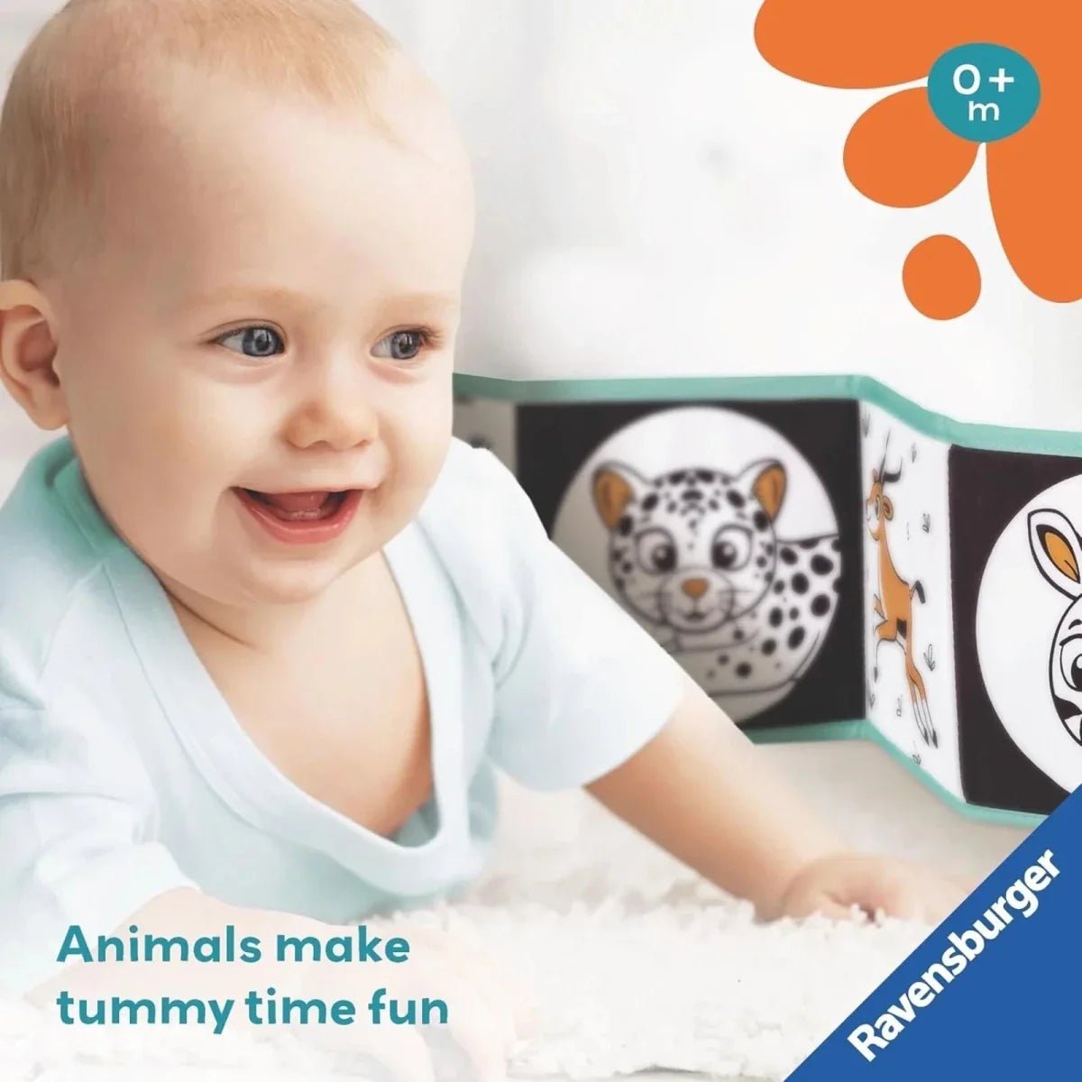 Play+ Tummy Time Wild Animals Book | Luxury Home Accessories | Heulog Glow