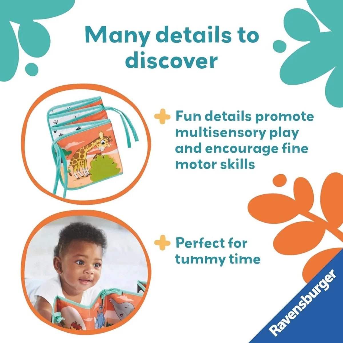 Play+ Tummy Time Wild Animals Book | Luxury Home Accessories | Heulog Glow