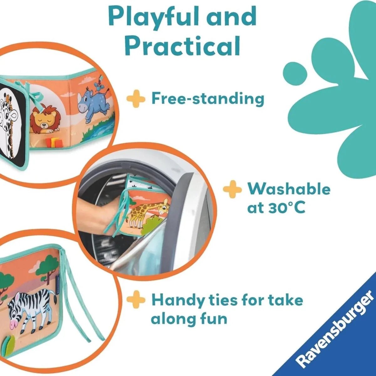 Play+ Tummy Time Wild Animals Book | Luxury Home Accessories | Heulog Glow