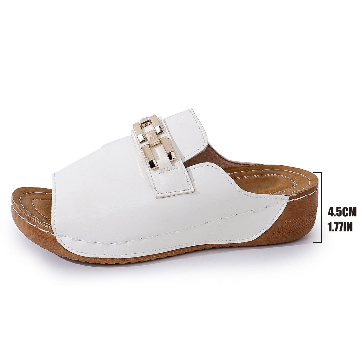 Plus Size Peep Toe Slippers With Metal Accessories | Luxury Home Accessories | Heulog Glow