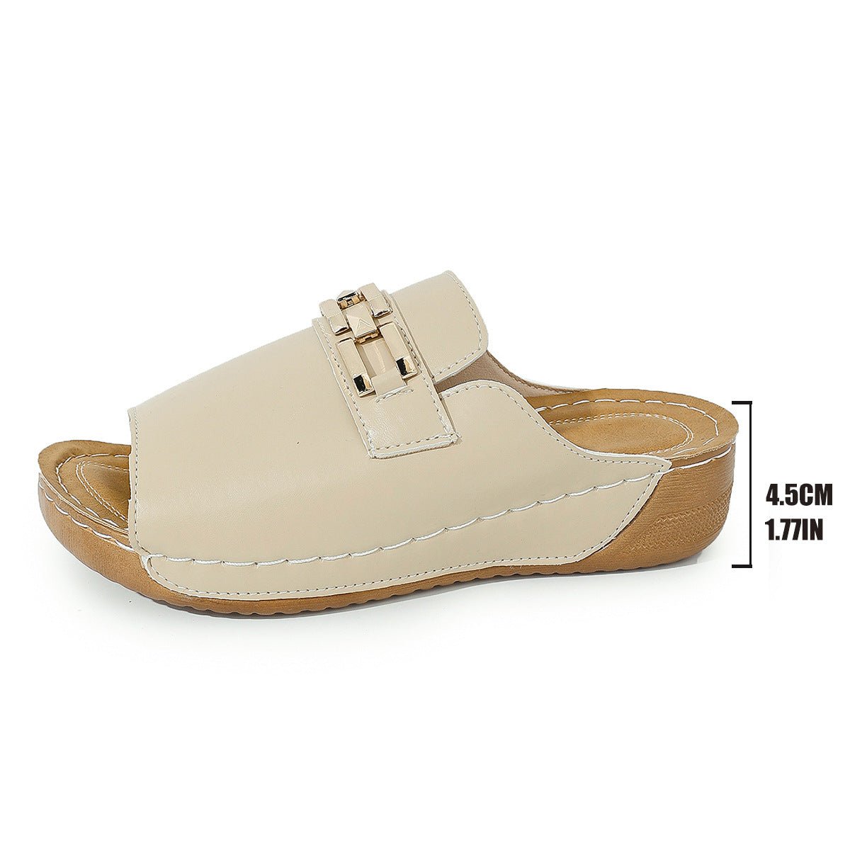Plus Size Peep Toe Slippers With Metal Accessories | Luxury Home Accessories | Heulog Glow