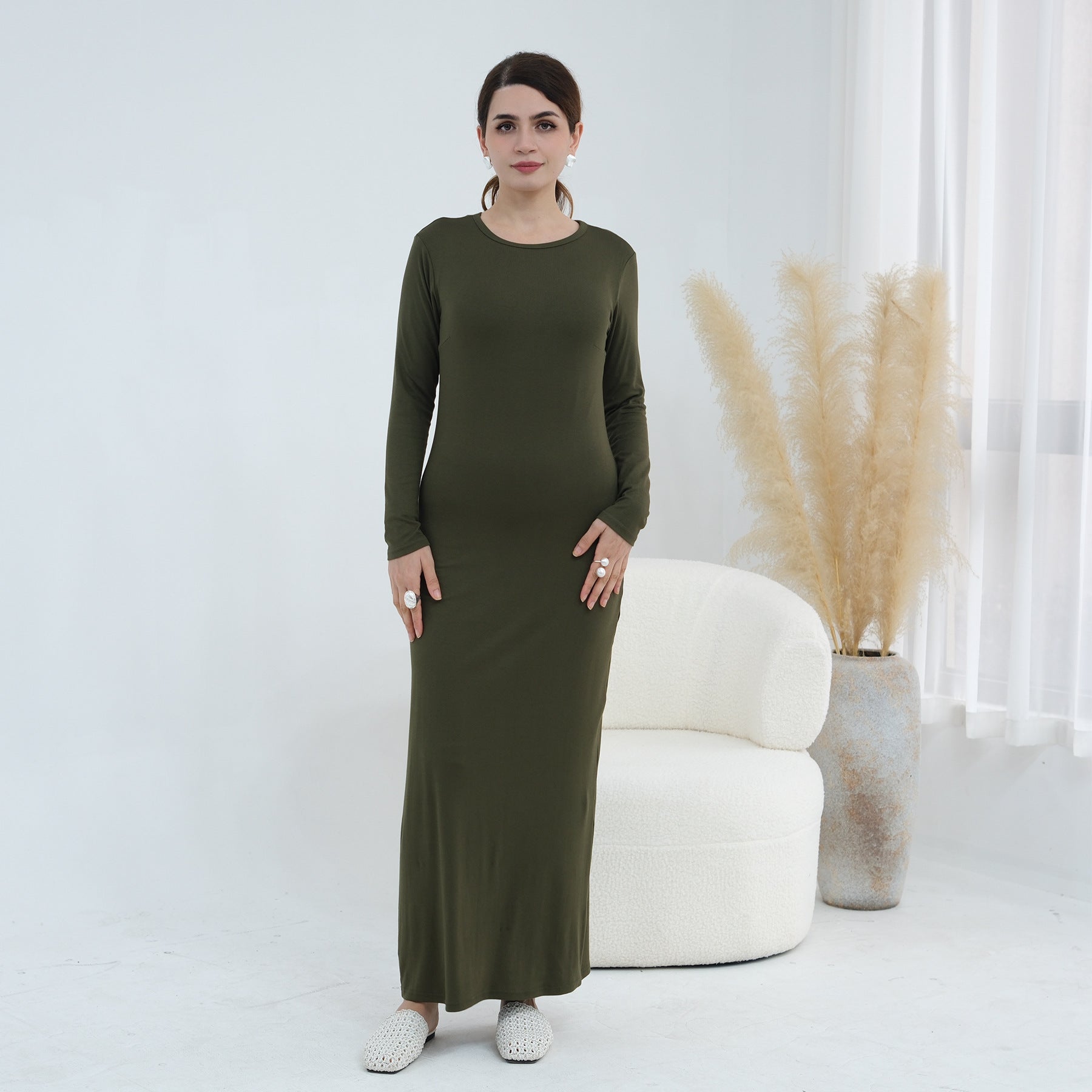 Plus-size Stretchy Long-sleeve Slip Dress | Luxury Home Accessories | Heulog Glow