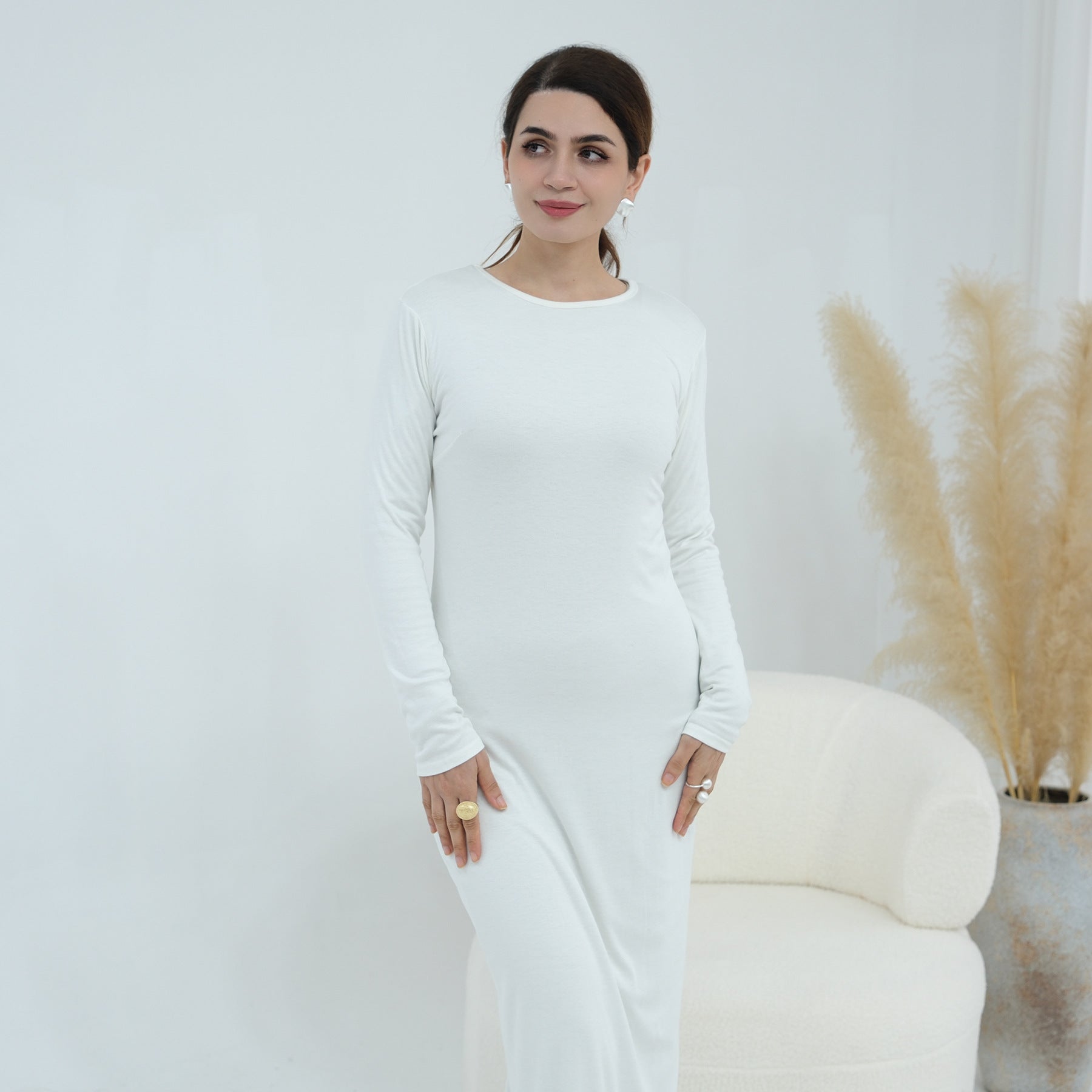 Plus-size Stretchy Long-sleeve Slip Dress | Luxury Home Accessories | Heulog Glow