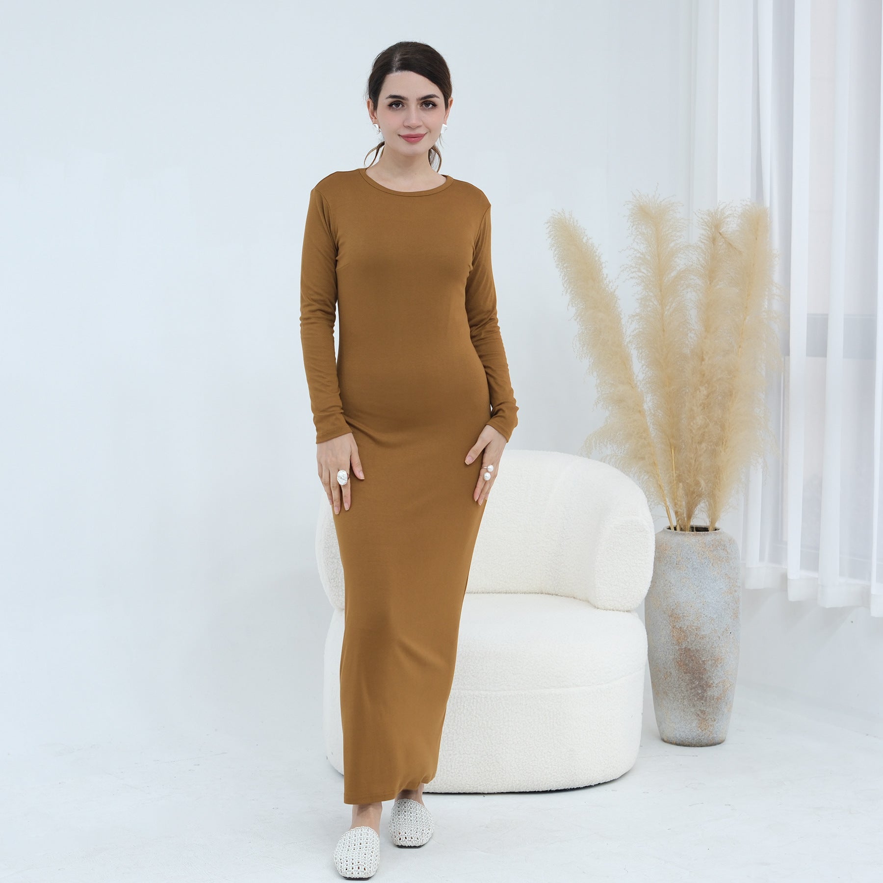 Plus-size Stretchy Long-sleeve Slip Dress | Luxury Home Accessories | Heulog Glow