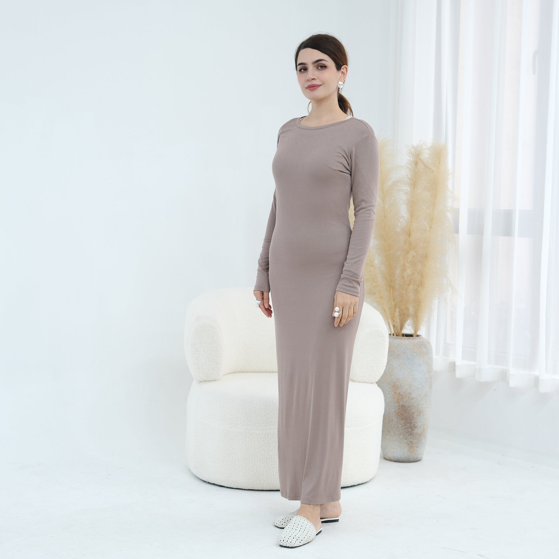Plus-size Stretchy Long-sleeve Slip Dress | Luxury Home Accessories | Heulog Glow