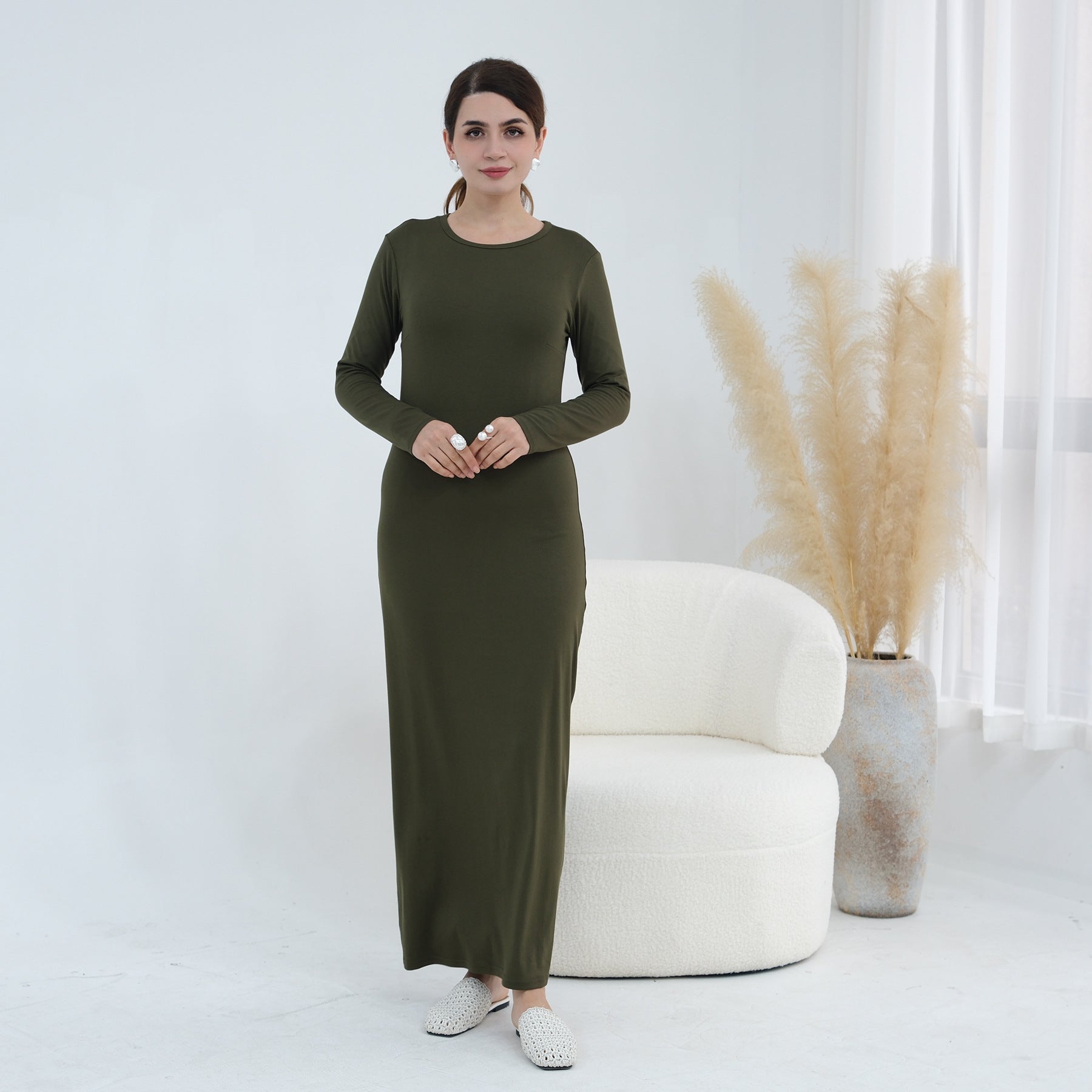 Plus-size Stretchy Long-sleeve Slip Dress | Luxury Home Accessories | Heulog Glow