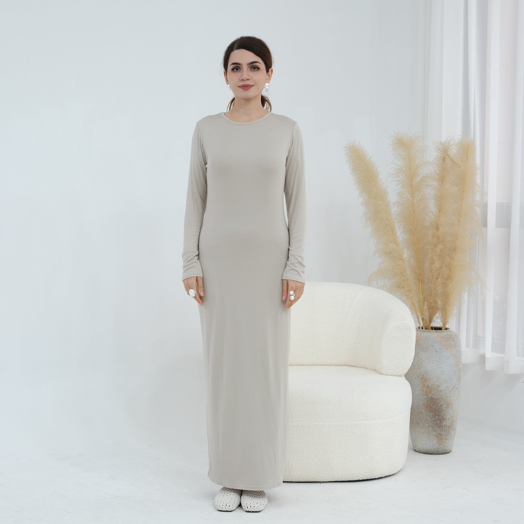 Plus-size Stretchy Long-sleeve Slip Dress | Luxury Home Accessories | Heulog Glow
