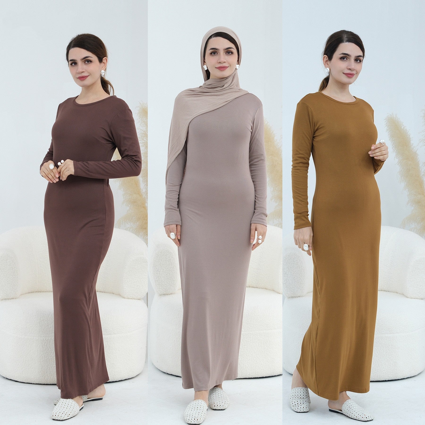 Plus-size Stretchy Long-sleeve Slip Dress | Luxury Home Accessories | Heulog Glow