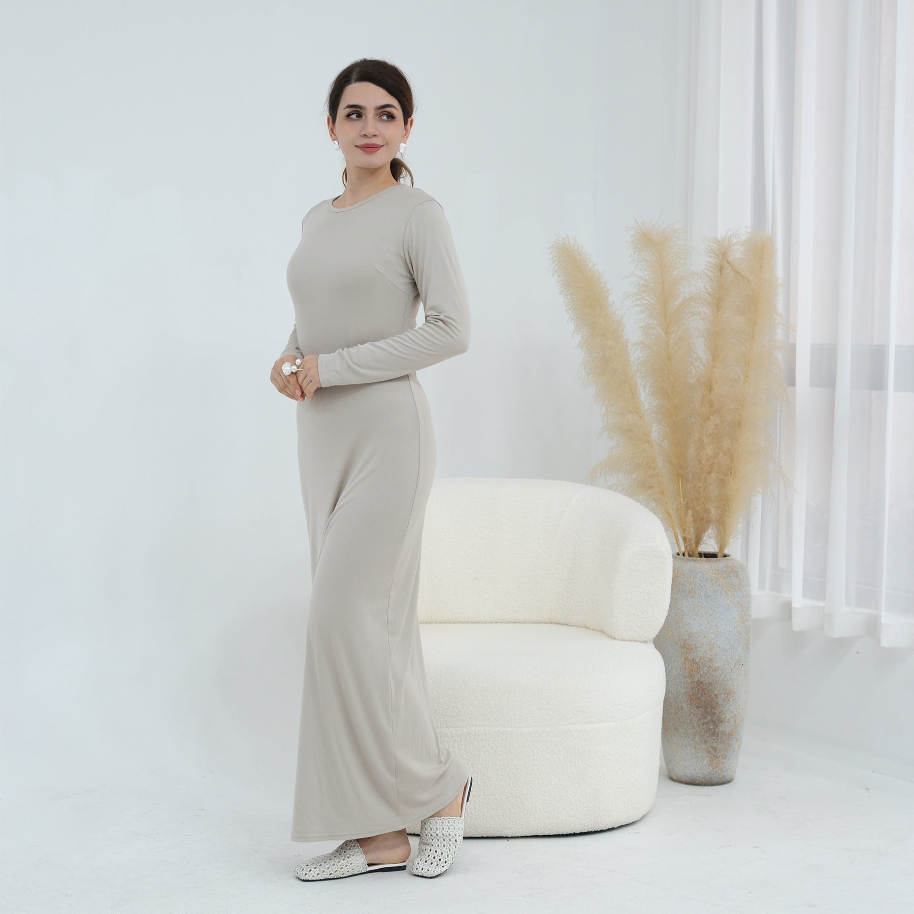Plus-size Stretchy Long-sleeve Slip Dress | Luxury Home Accessories | Heulog Glow